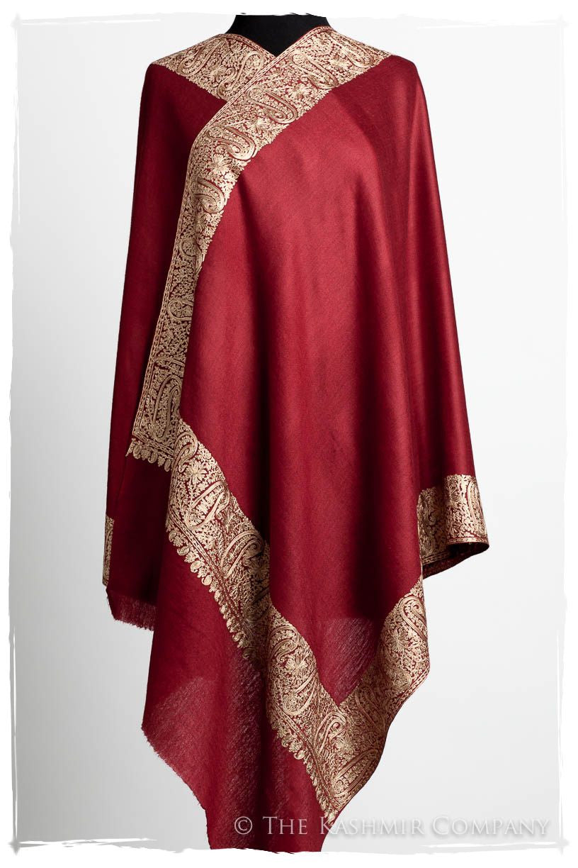 The Sophistiqué Bordeaux Paisley Frontière Shawl