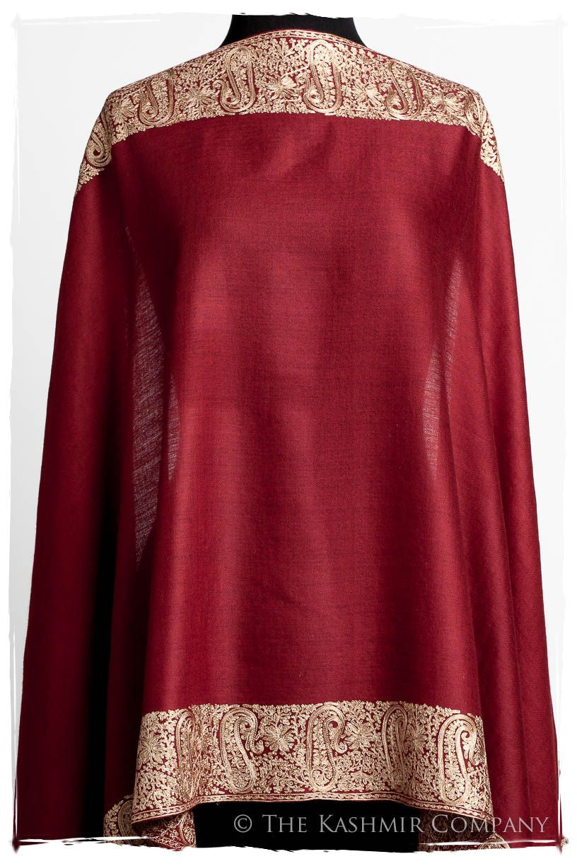 The Sophistiqué Bordeaux Paisley Frontière Shawl