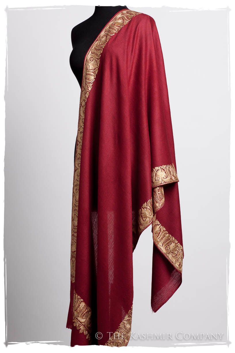 The Sophistiqué Bordeaux Lotus Frontière Shawl