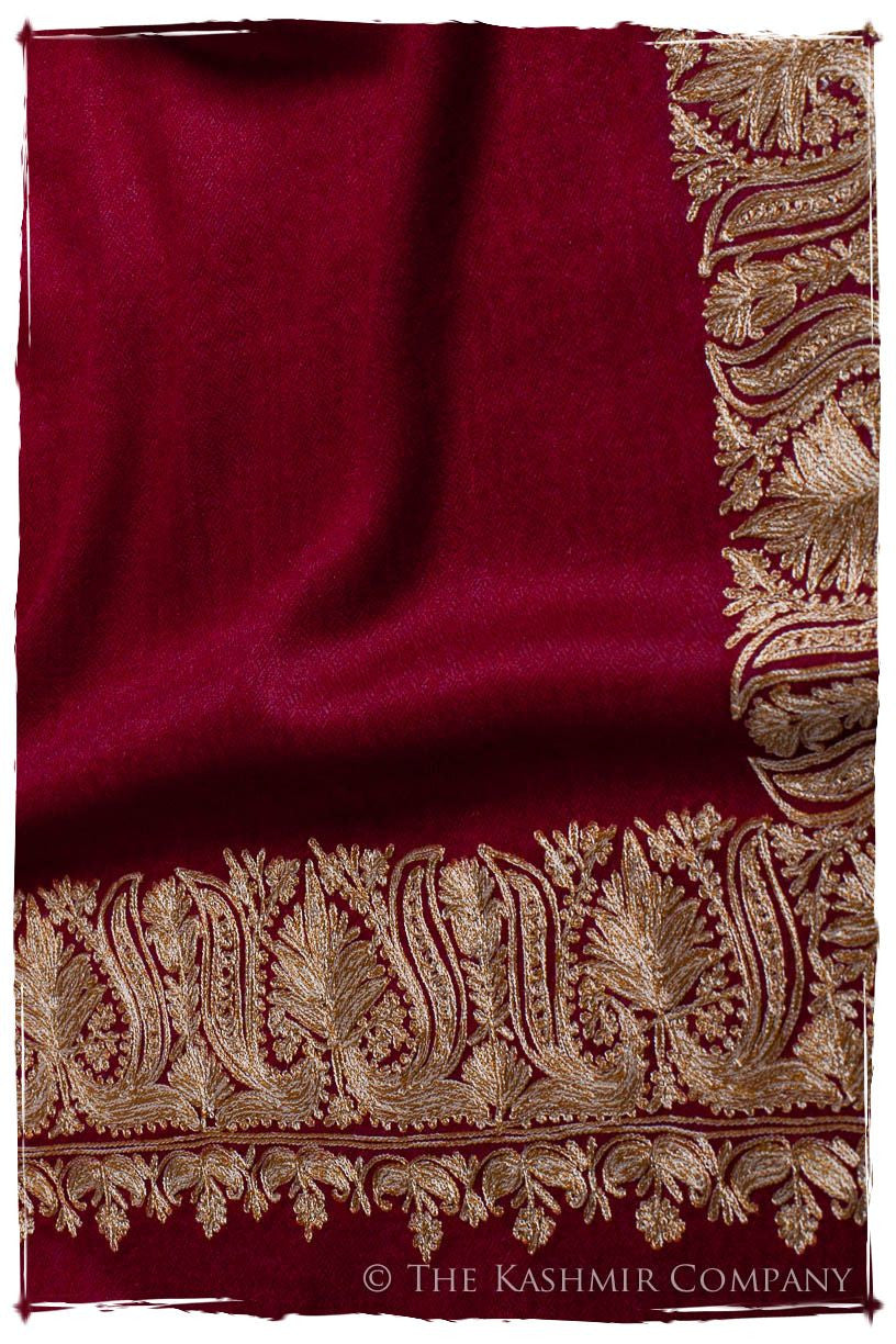 The Sophistiqué Bordeaux Lotus Frontière Shawl