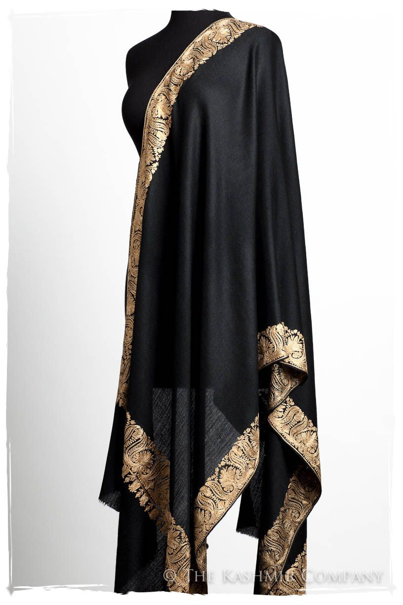 The Sophistiqué Oro Lotus Frontière Shawl