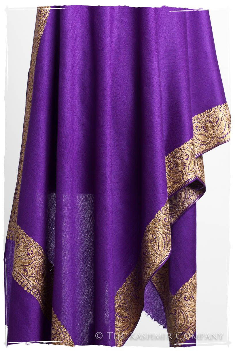 The Sophistiqué Royal Lilac Frontière Shawl