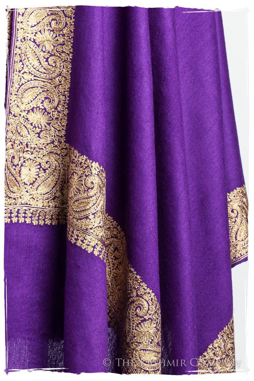 The Sophistiqué Royal Lilac Frontière Shawl