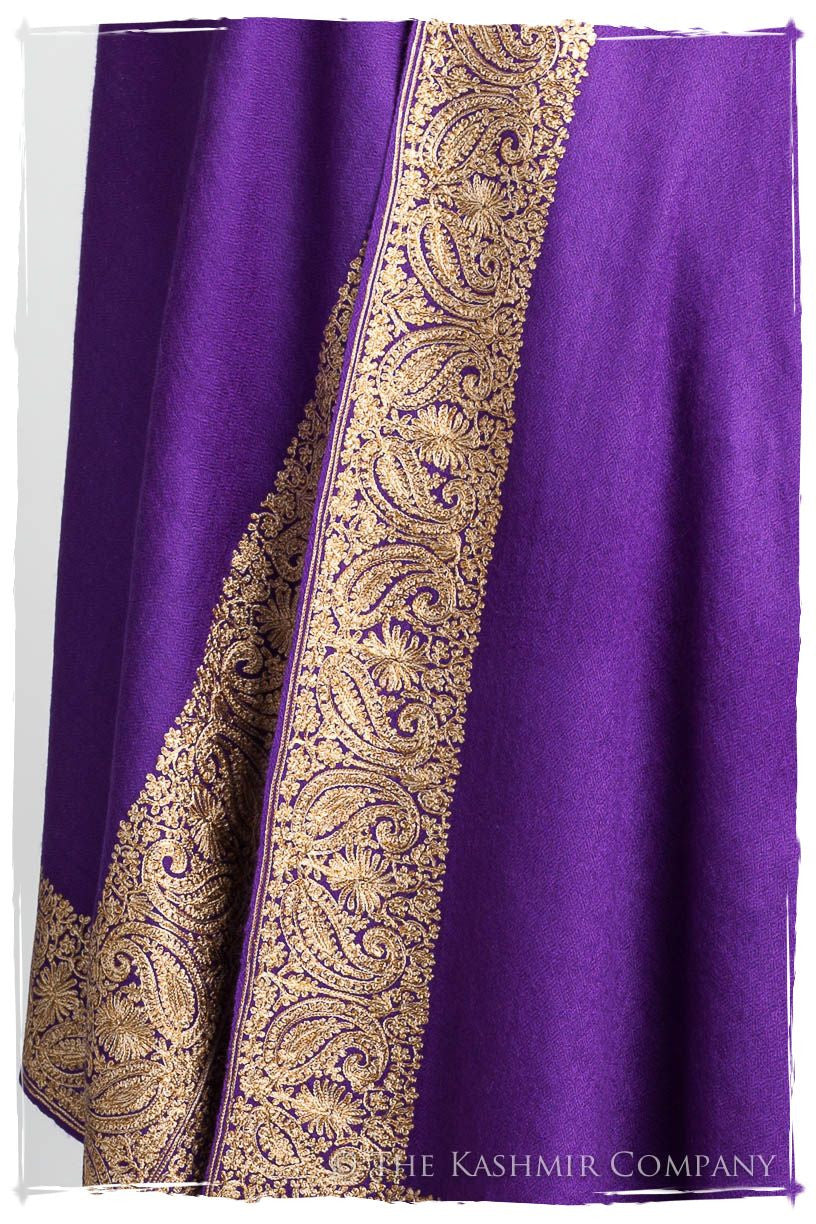 The Sophistiqué Royal Lilac Frontière Shawl