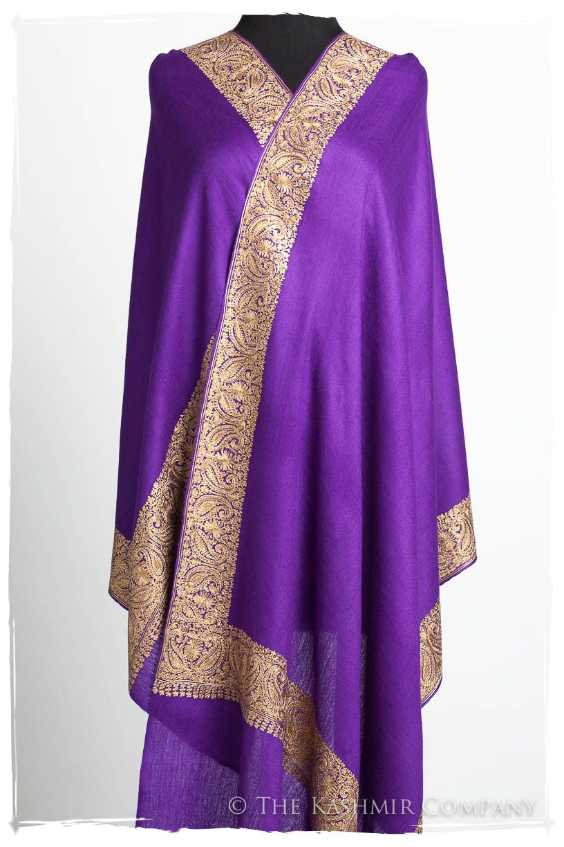 The Sophistiqué Royal Lilac Frontière Shawl