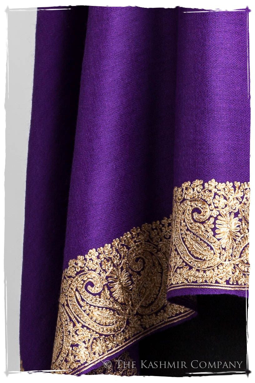 The Sophistiqué Royal Lilac Frontière Shawl
