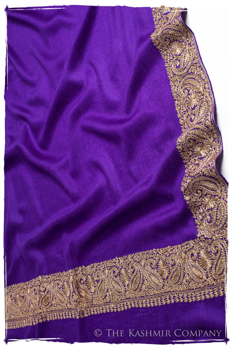 The Sophistiqué Royal Lilac Frontière Shawl