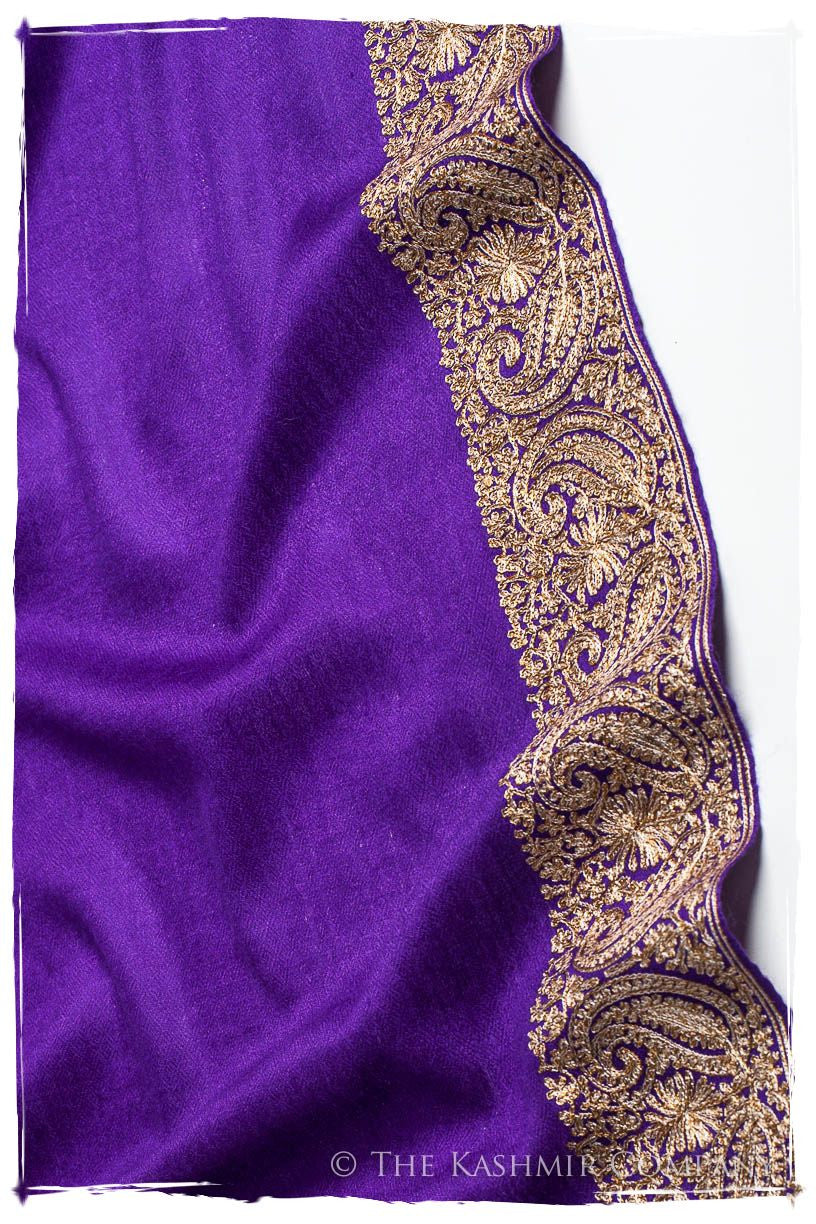 The Sophistiqué Royal Lilac Frontière Shawl