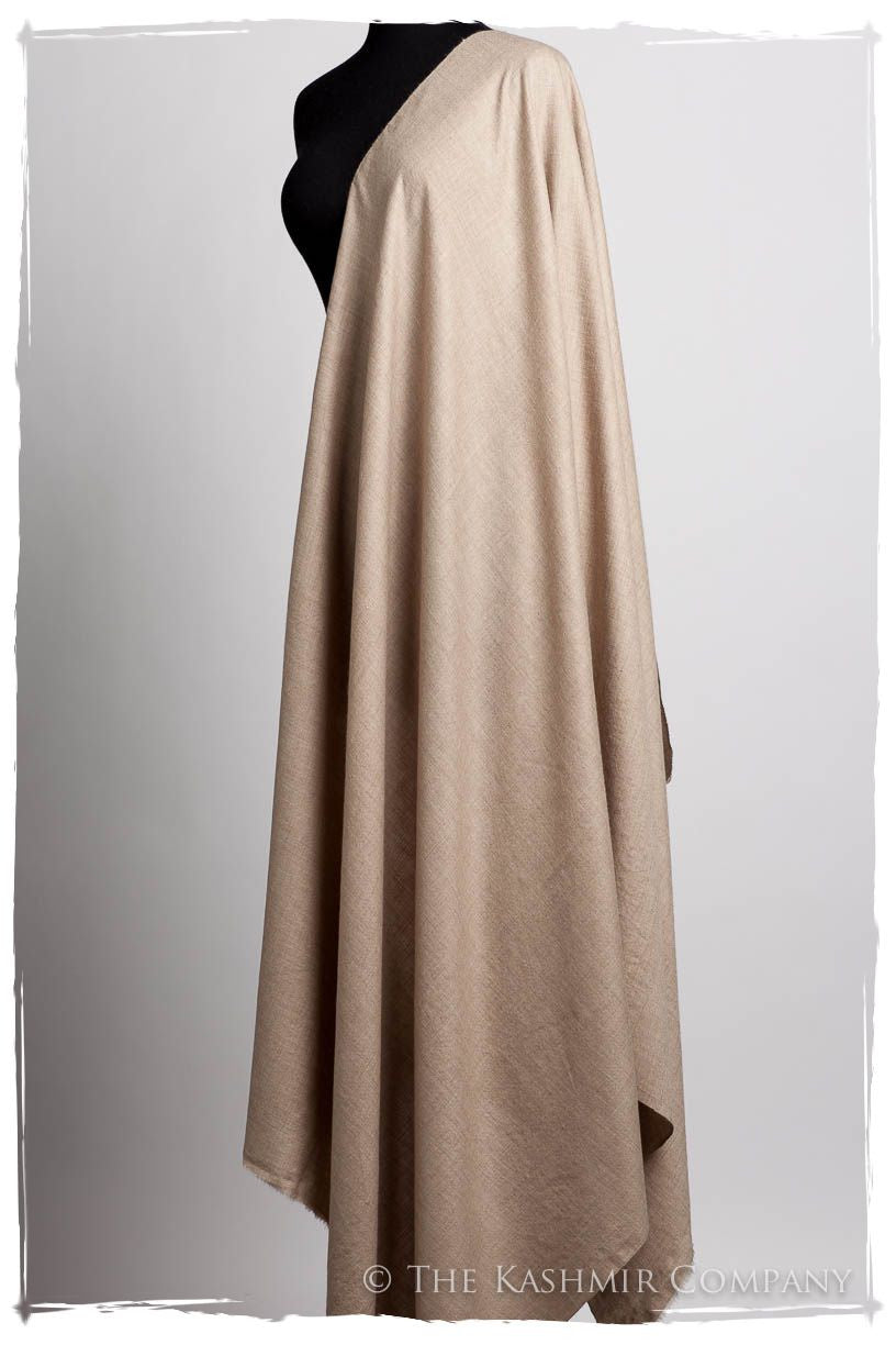 Cuban Sand Taupe - Le Luxe Simple - Grand Handloom Pashmina Shawl