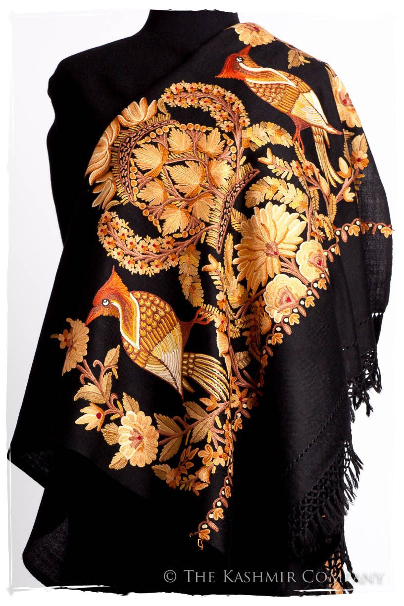 Oiseaux de Paradis Noir Gift Shawl