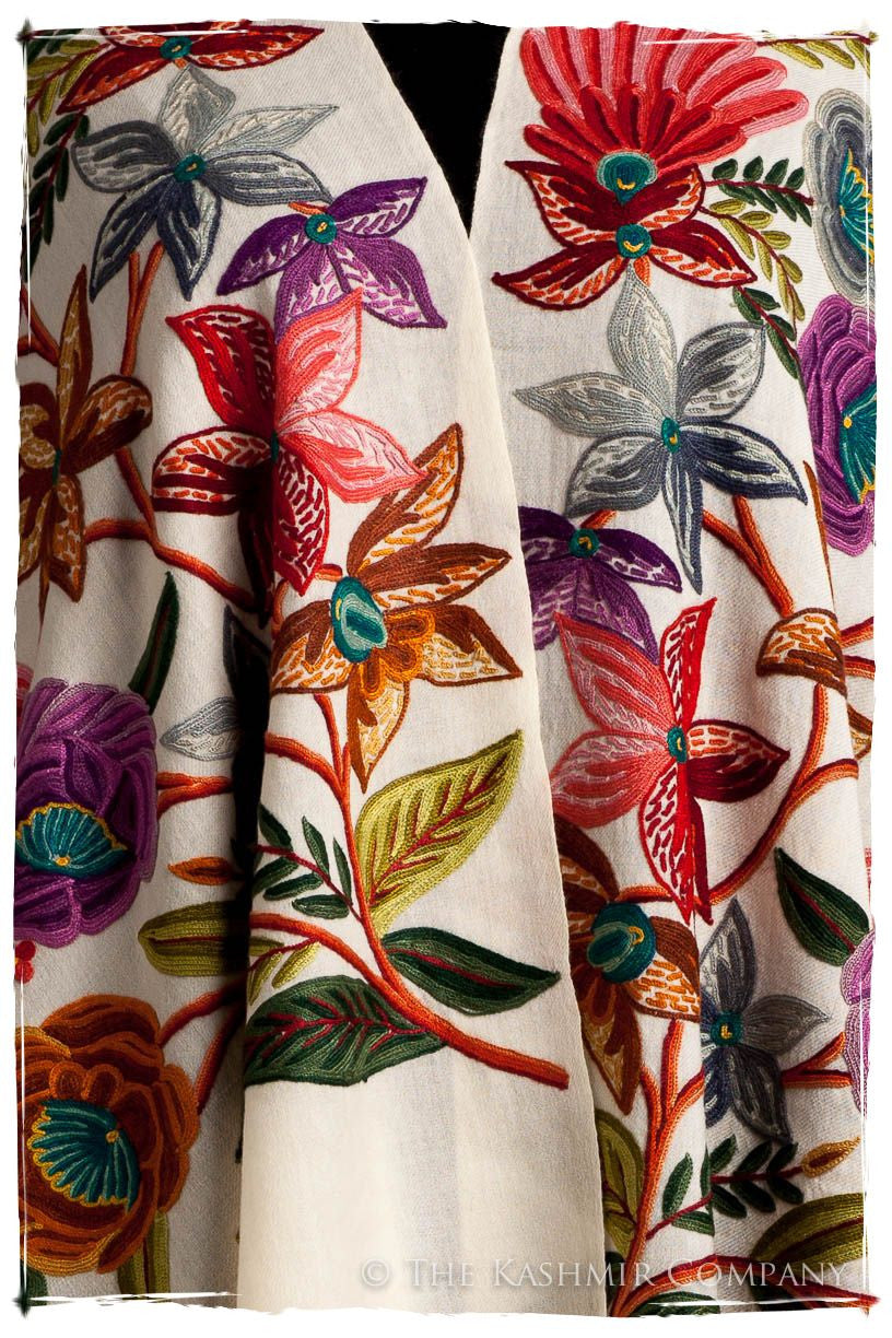 Nouvelle Soirée Belle Roses Ivorie Shawl