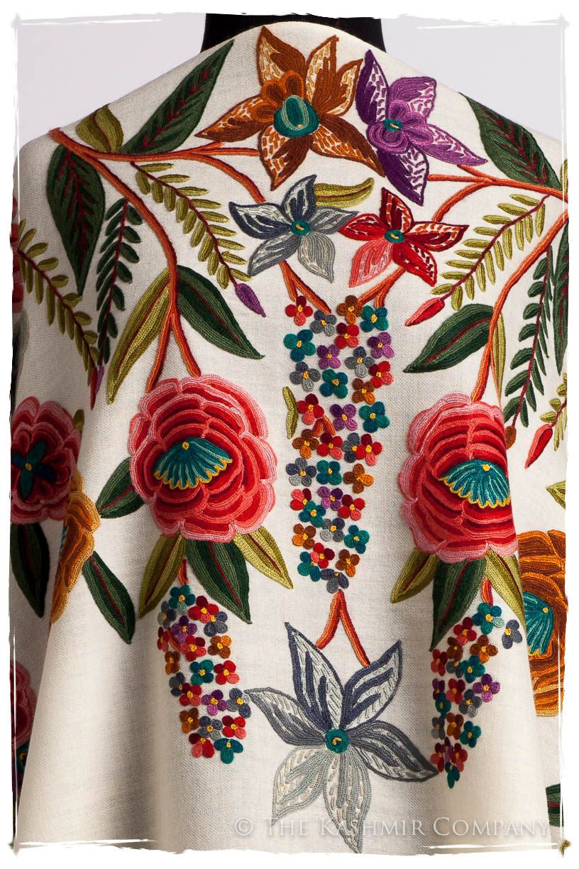 Nouvelle Soirée Belle Roses Ivorie Shawl