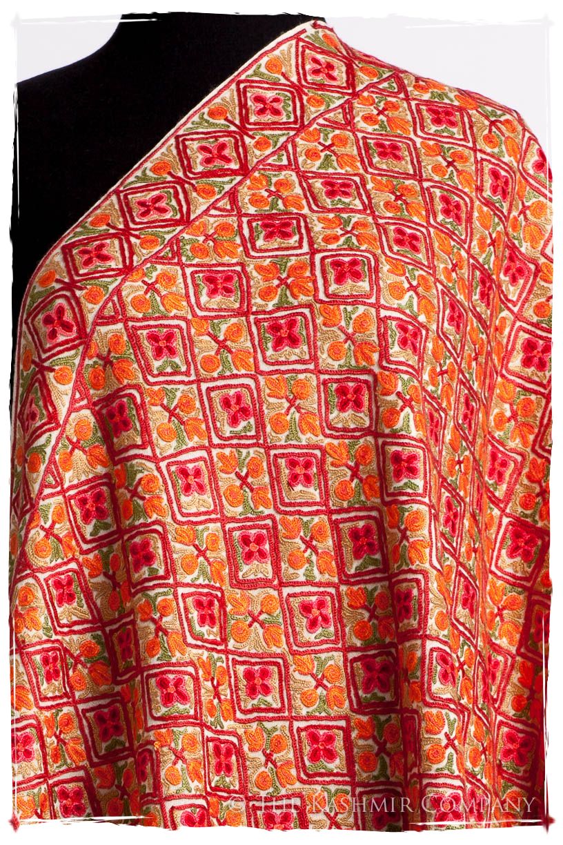 Mosaïque de Rose Français Antiquaires Shawl