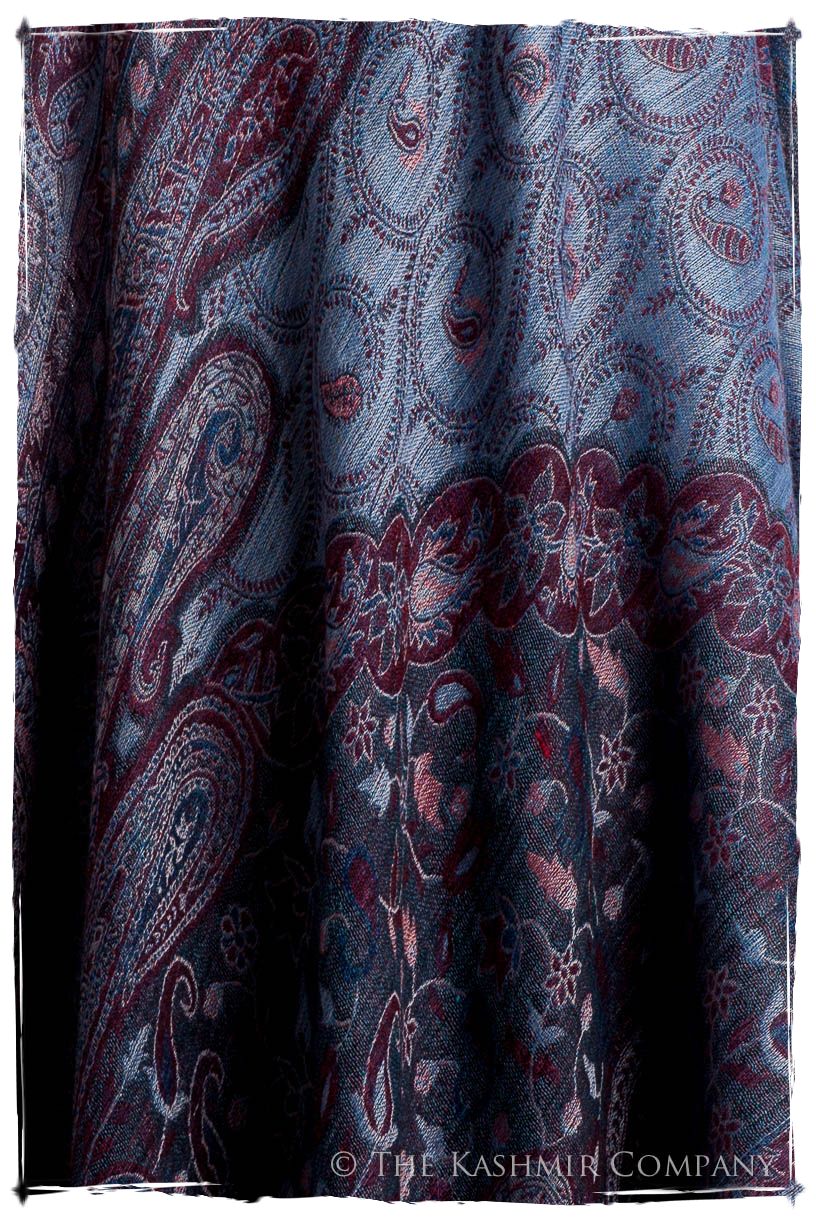 Violet Français Mughal Paisley Reversible Soft Cashmere Scarf/Shawl