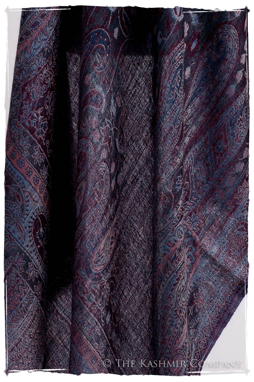 Violet Français Mughal Paisley Reversible Soft Cashmere Scarf/Shawl