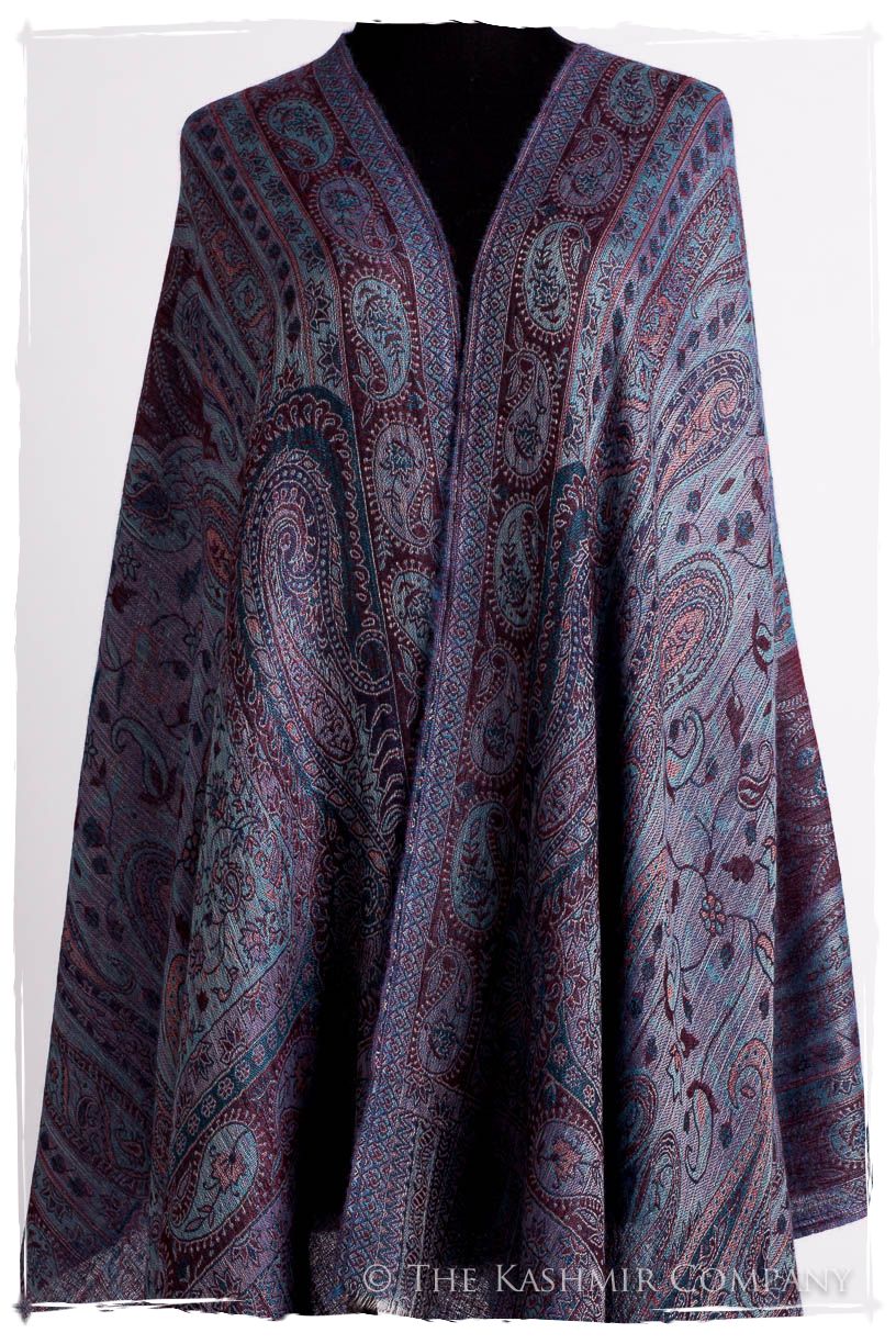 Violet Français Mughal Paisley Reversible Soft Cashmere Scarf/Shawl