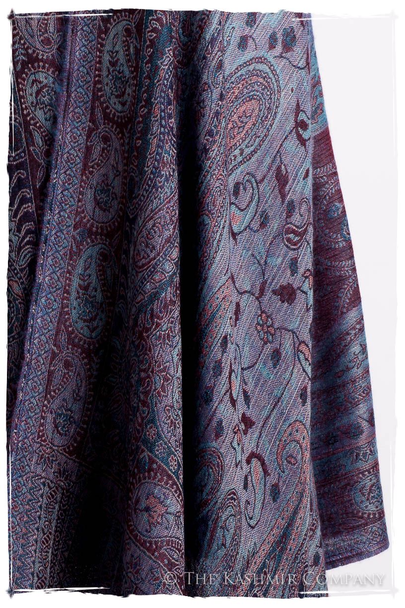 Violet Français Mughal Paisley Reversible Soft Cashmere Scarf/Shawl