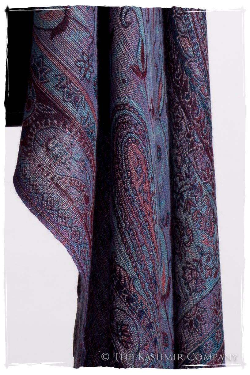 Violet Français Mughal Paisley Reversible Soft Cashmere Scarf/Shawl