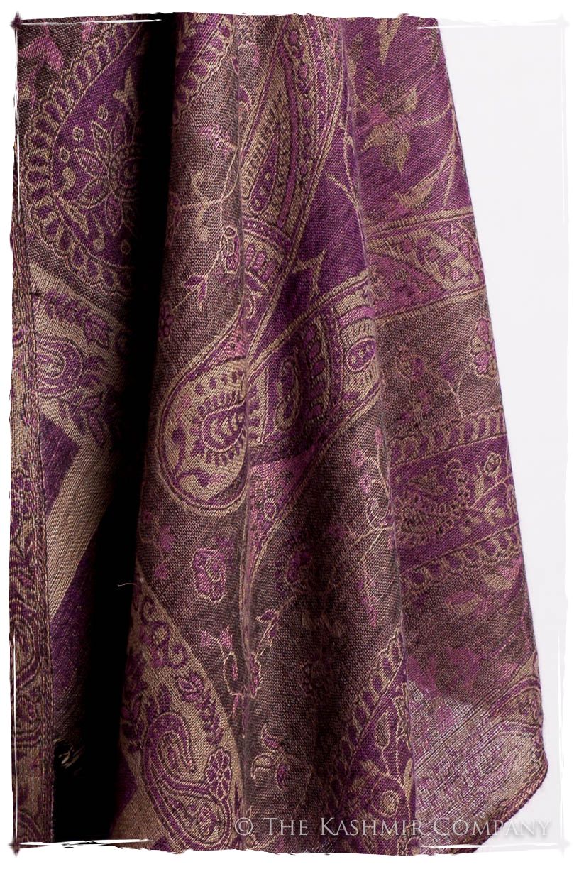Orchidée Iris Mughal Paisley Reversible Soft Cashmere Scarf/Shawl
