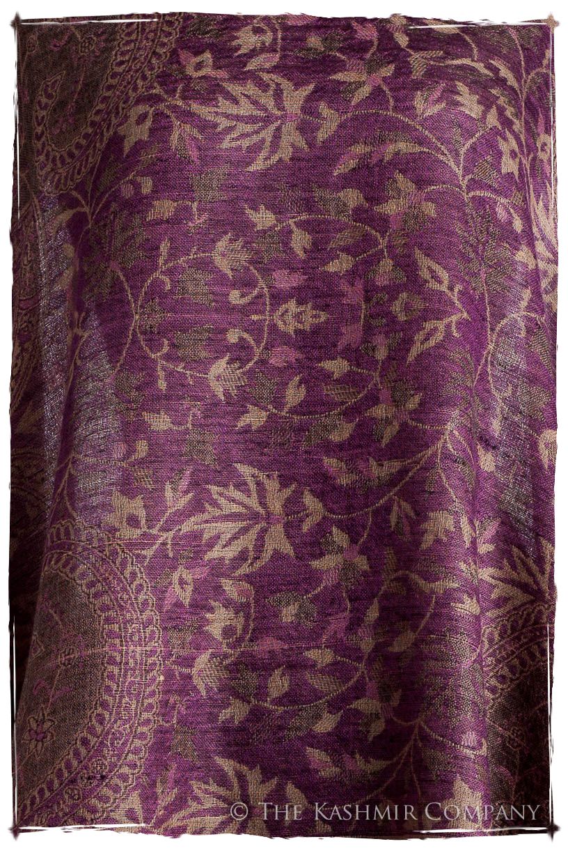Orchidée Iris Mughal Paisley Reversible Soft Cashmere Scarf/Shawl