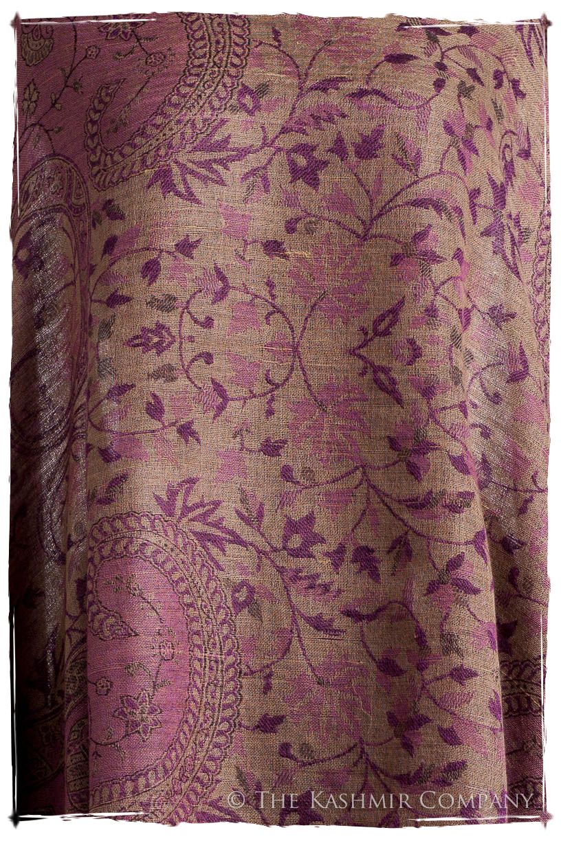 Orchidée Iris Mughal Paisley Reversible Soft Cashmere Scarf/Shawl