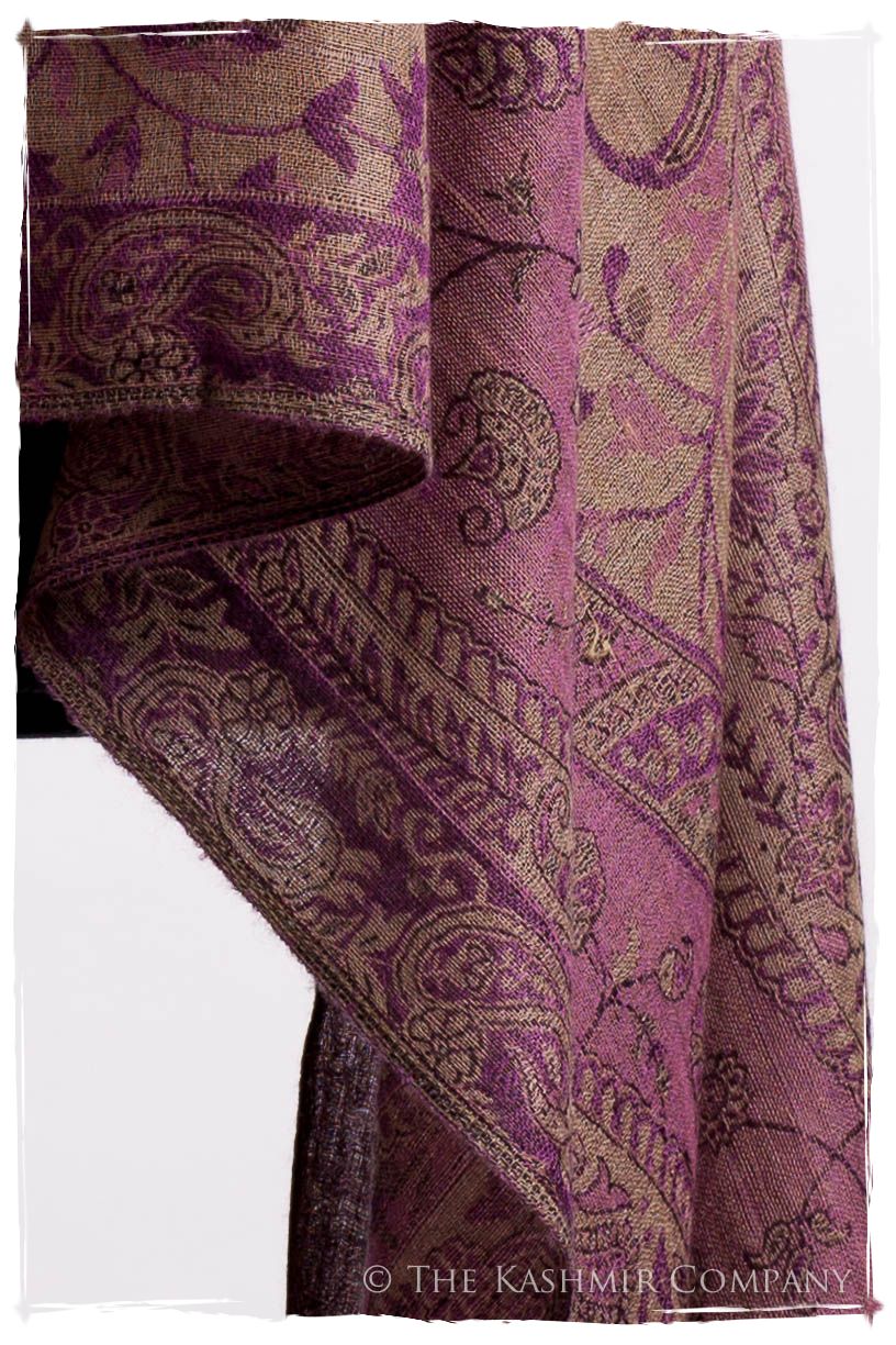 Orchidée Iris Mughal Paisley Reversible Soft Cashmere Scarf/Shawl
