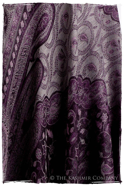 Impérial Purple Mughal Paisley Reversible Soft Cashmere Scarf/Shawl