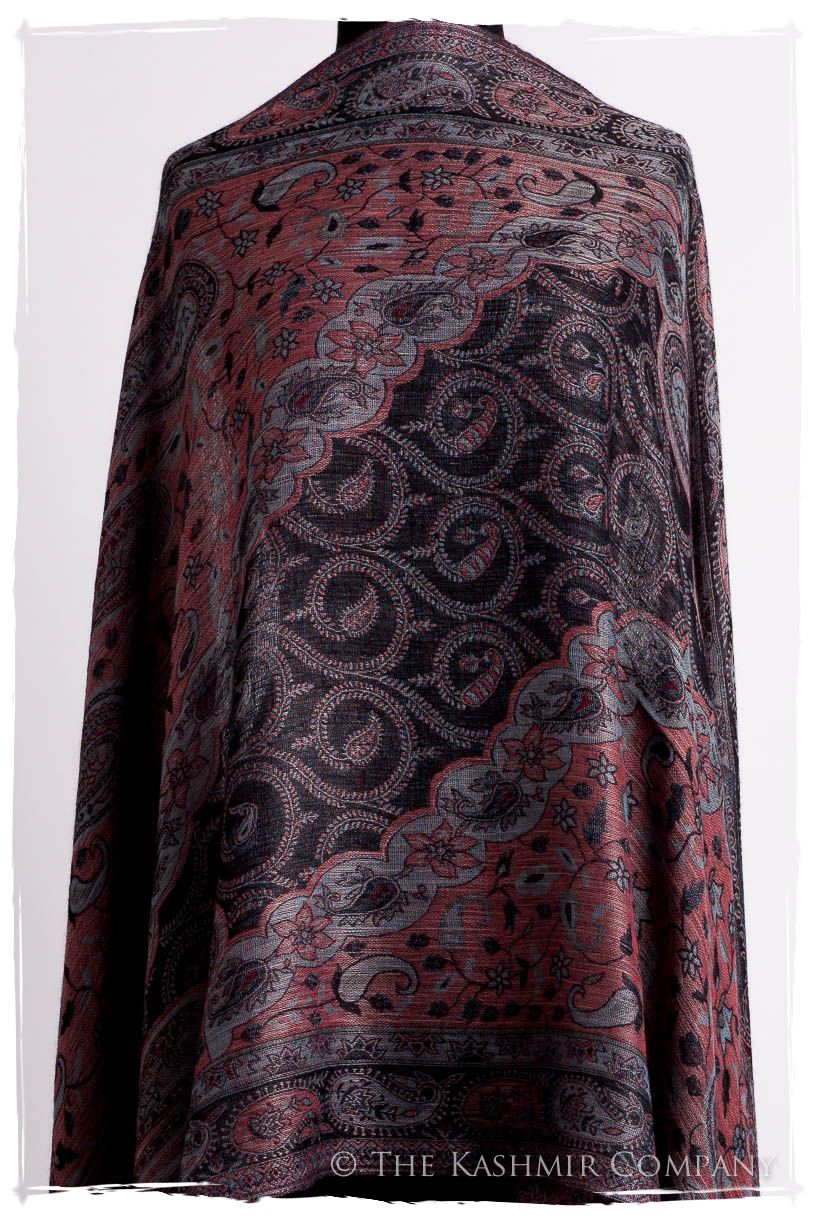 Crown Jewel Mughal Paisley Reversible Soft Cashmere Scarf/Shawl