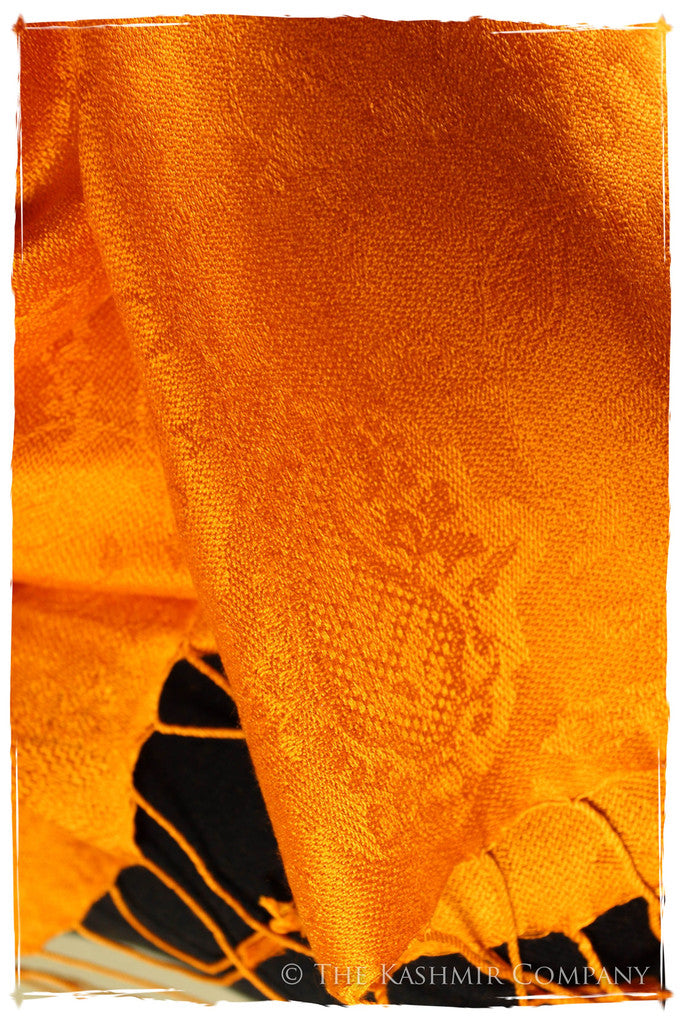 Sunset’s Golden Gate - Tangerine Gold Silk Scarf