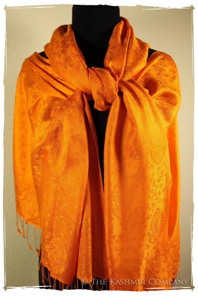 Sunset’s Golden Gate - Tangerine Gold Silk Scarf