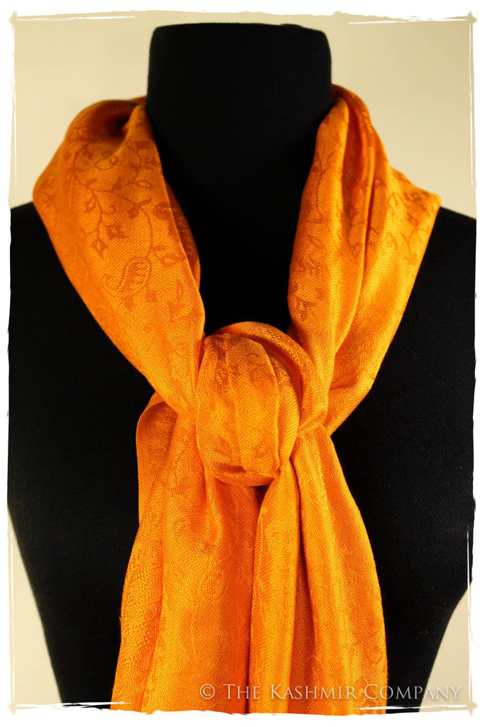 Sunset’s Golden Gate - Tangerine Gold Silk Scarf