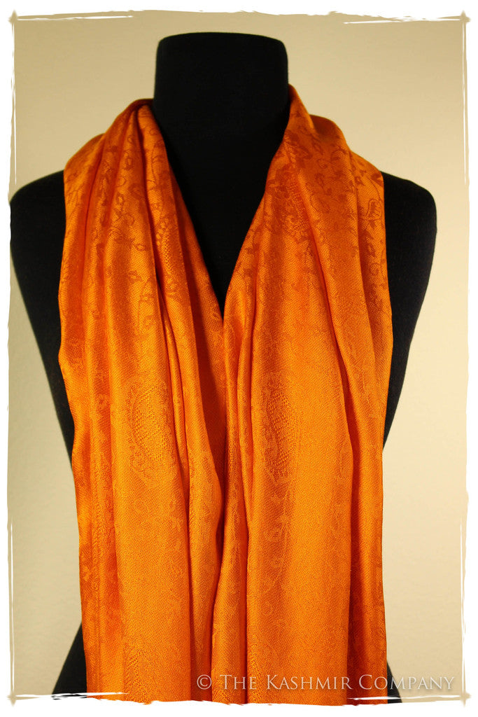Sunset’s Golden Gate - Tangerine Gold Silk Scarf