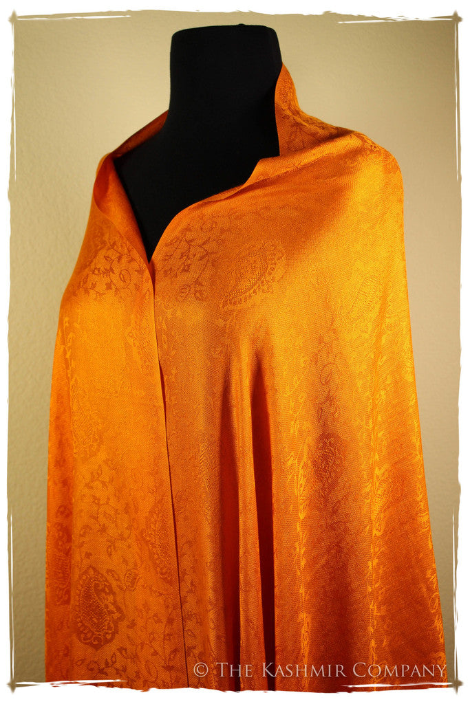 Sunset’s Golden Gate - Tangerine Gold Silk Scarf