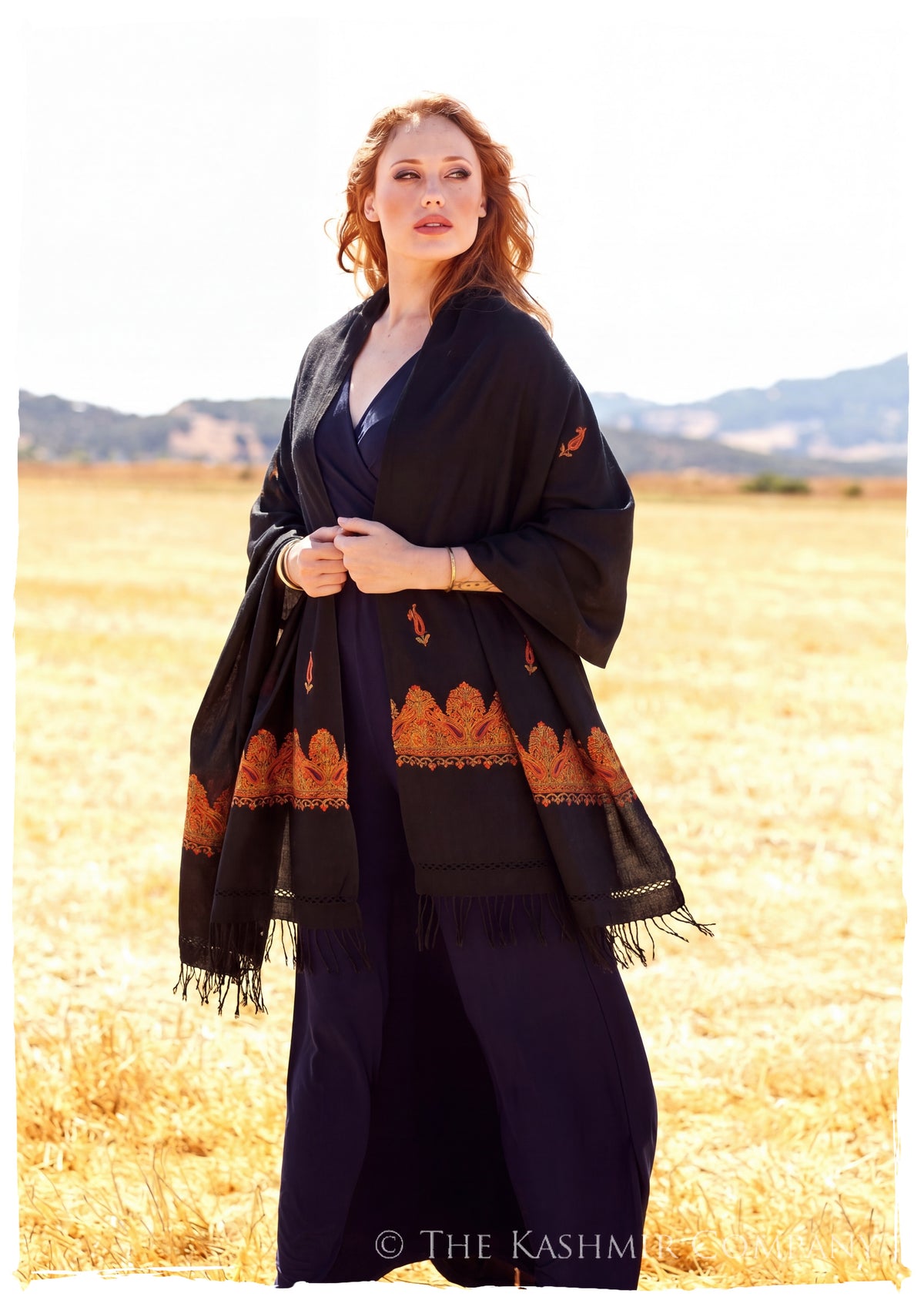 Alejandra Frontières Paisley Gift Shawl — lifestyle