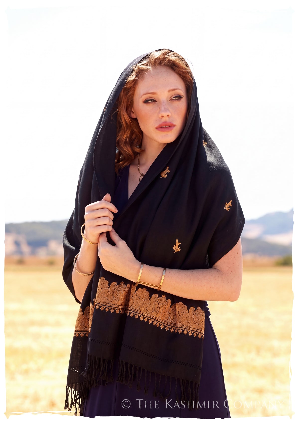 Dolores Frontières Paisley Gift Shawl — lifestyle