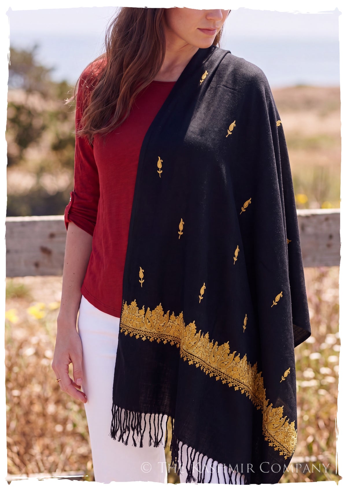 Isa Frontières Paisley Gift Shawl — lifestyle
