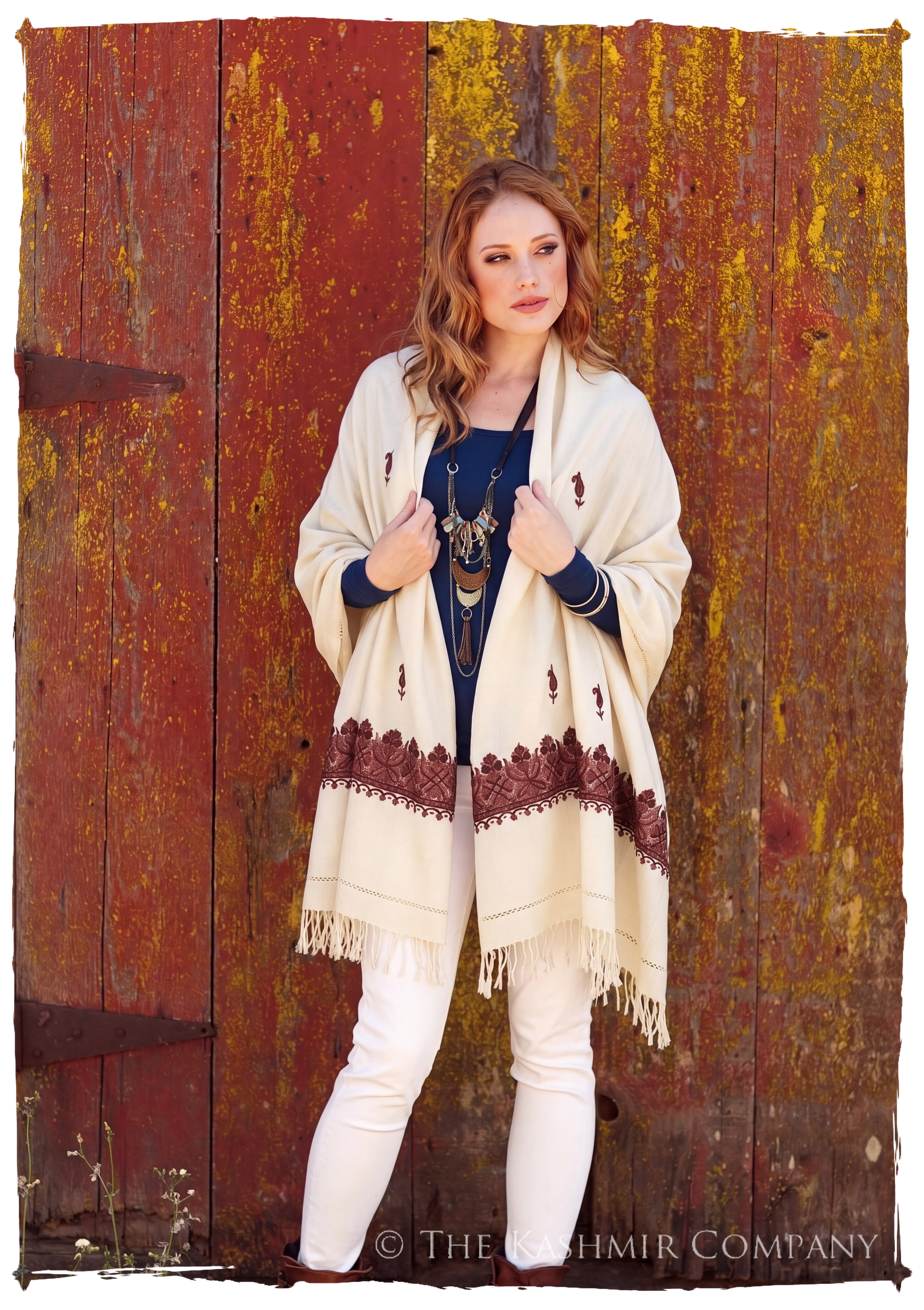Adolphiné Frontières Paisley Gift Shawl — lifestyle