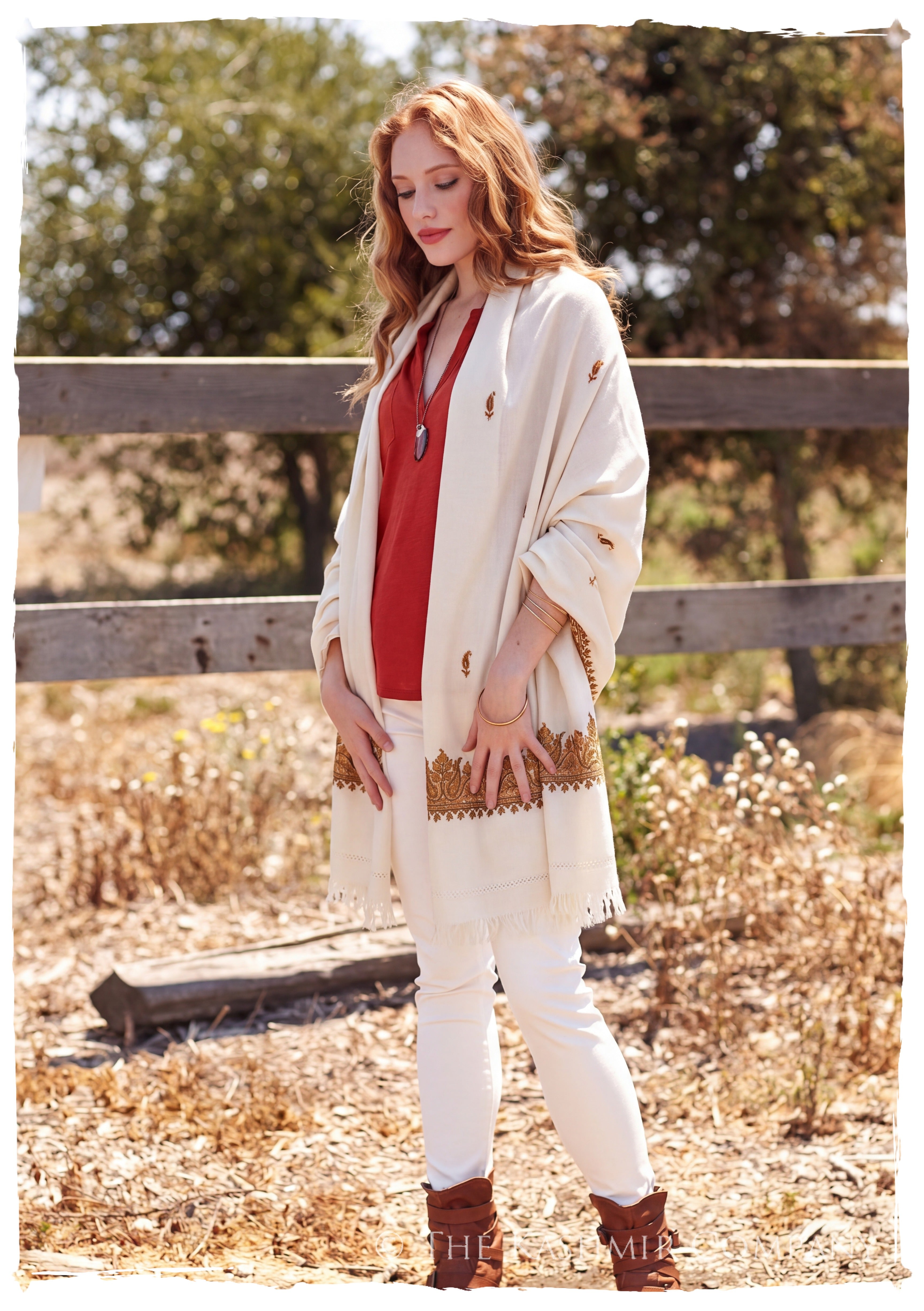 Céleste Frontières Paisley Gift Shawl — lifestyle