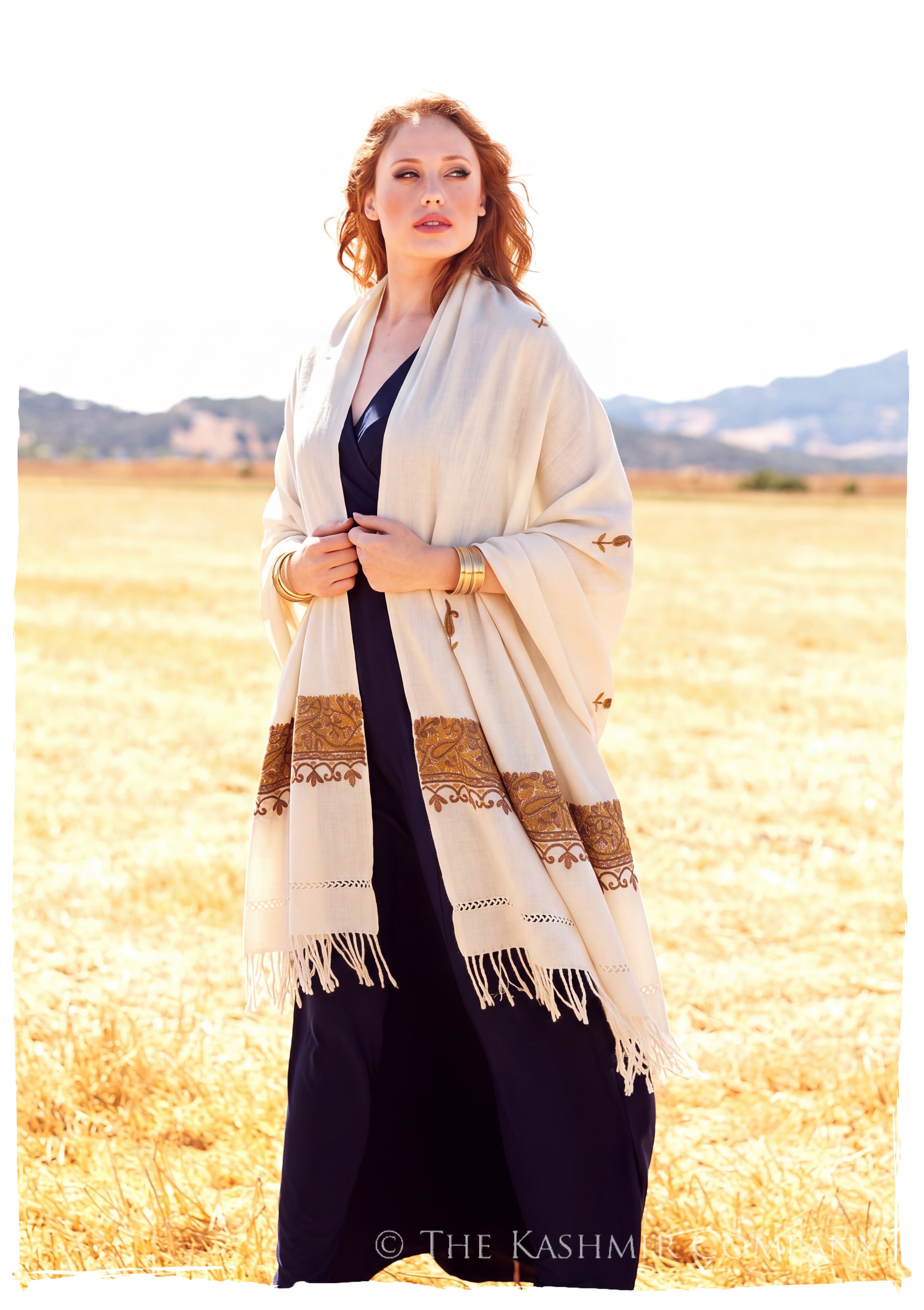 Ernéstine Frontières Paisley Gift Shawl — lifestyle