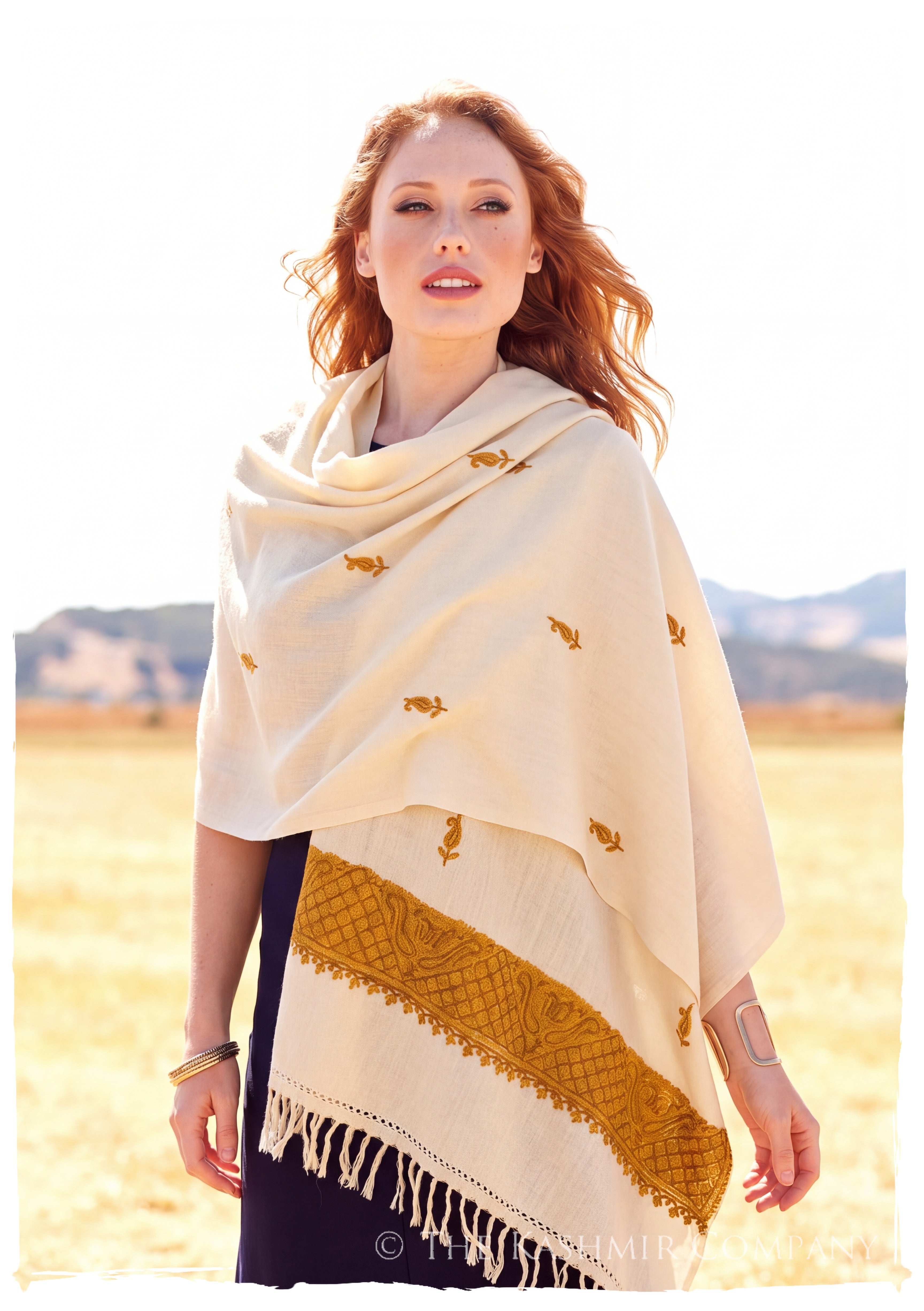 Nadeleine Frontières Paisley Gift Shawl — lifestyle
