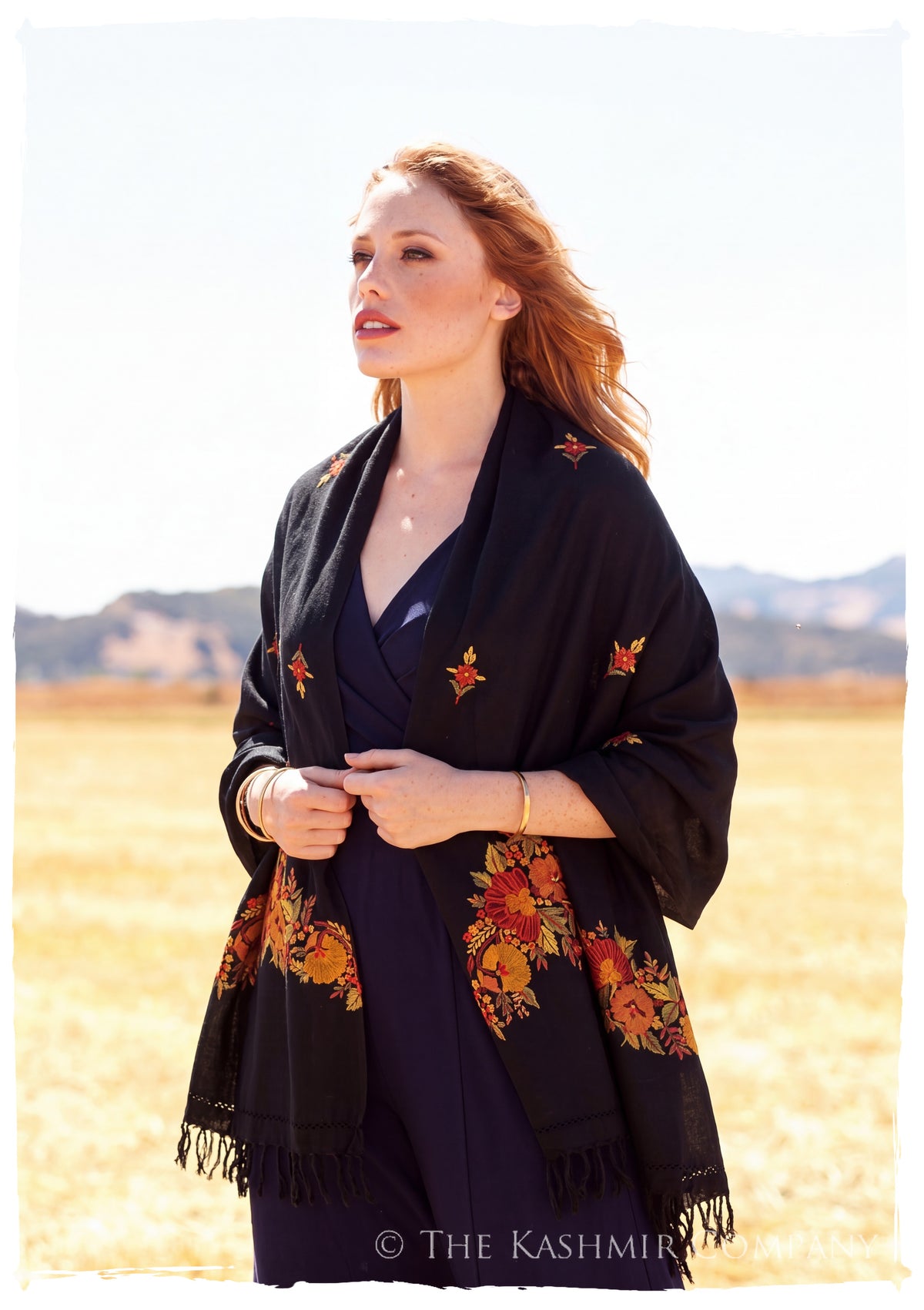 Virginie Frontières Jardin Gift Shawl — lifestyle