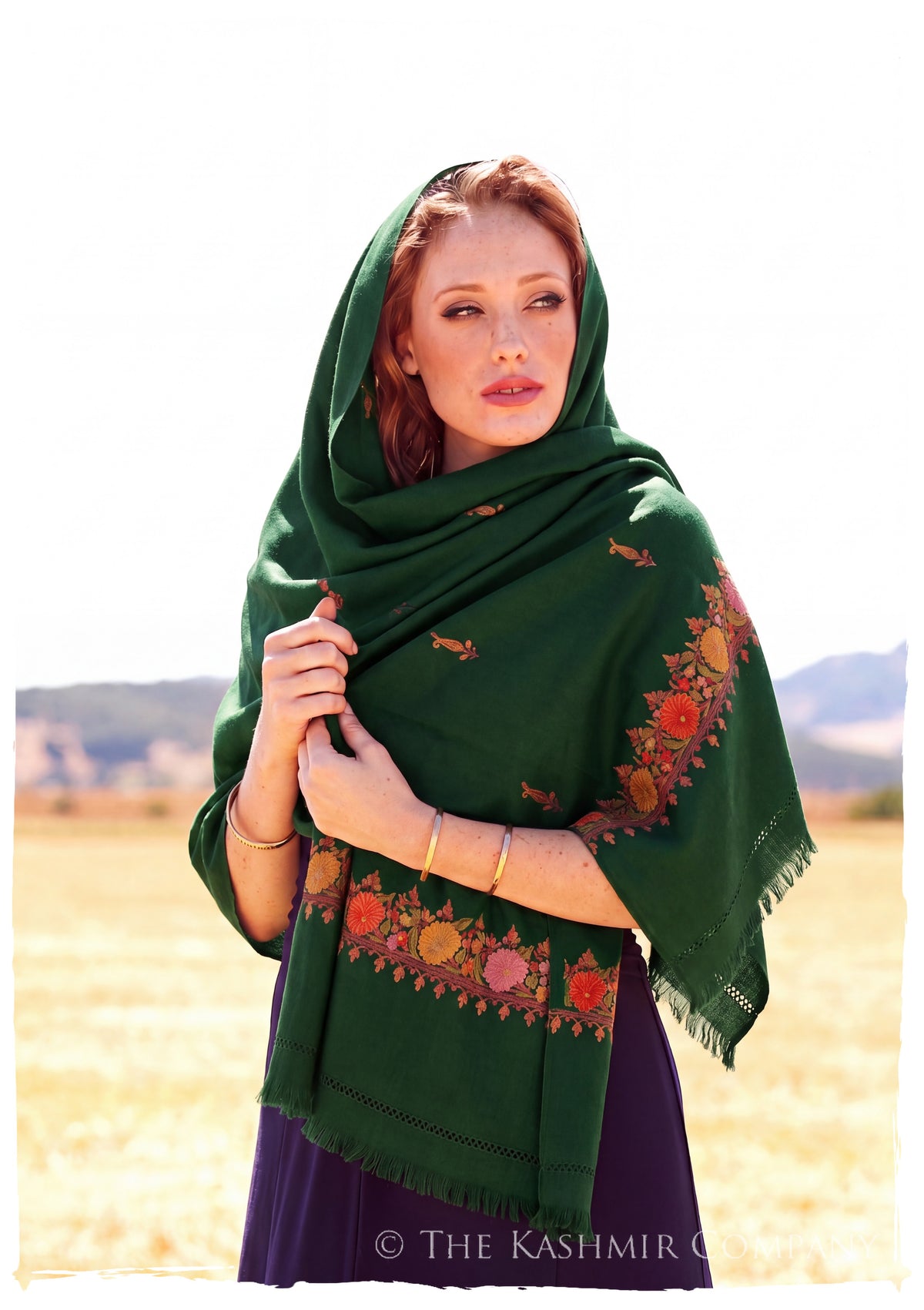 Cypress Frontière Jardin Gift Shawl — lifestyle