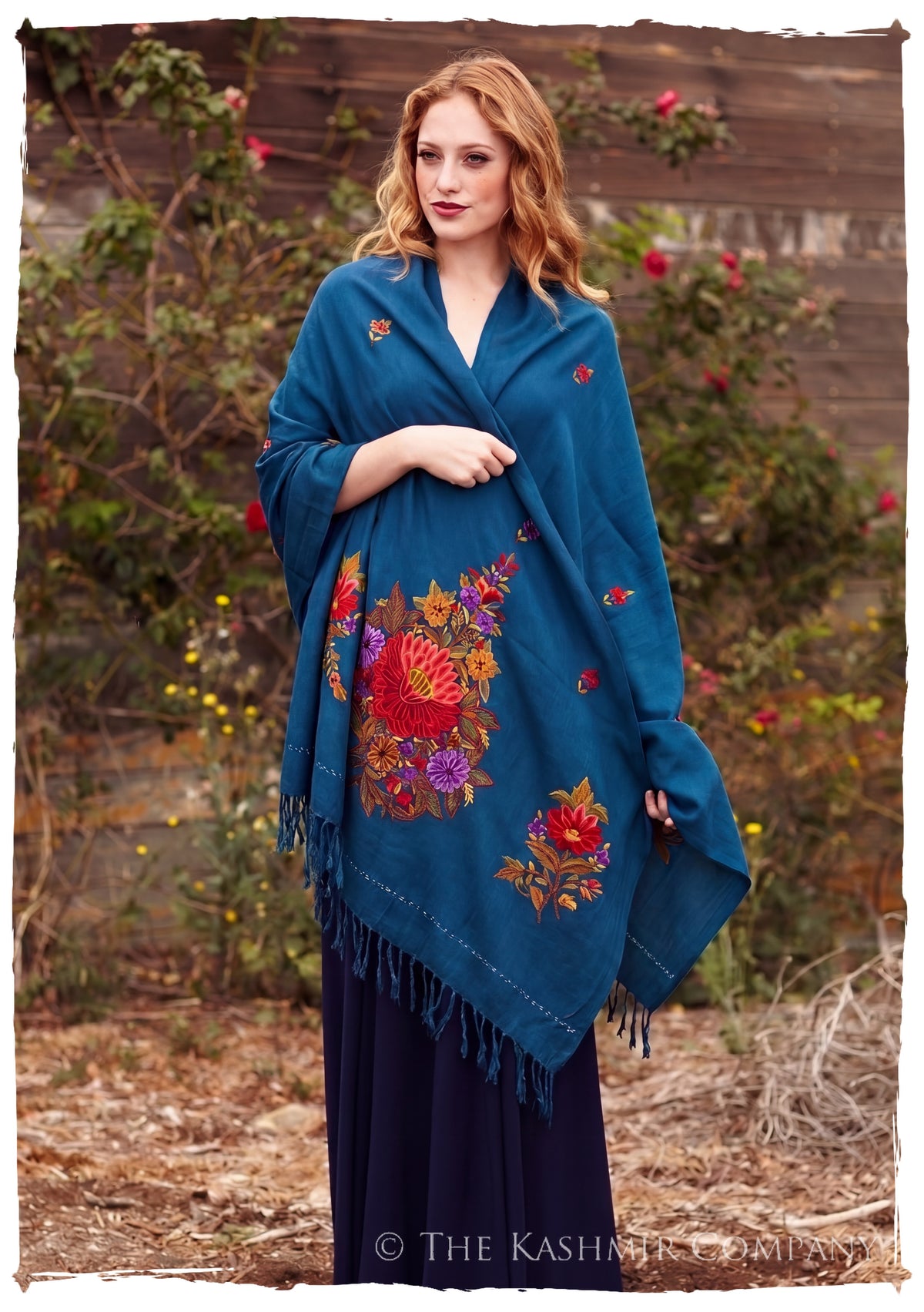 Celestial Blue Garden Renoirs Dream Shawl — lifestyle