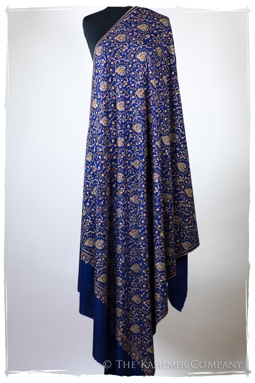 La Poésie Bleu - Grand Pashmina Shawl