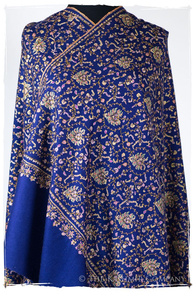 La Poésie Bleu - Grand Pashmina Shawl
