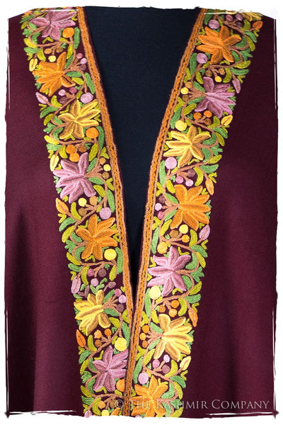 Jardin Maroon Frontière Noir Mascarade Shawl