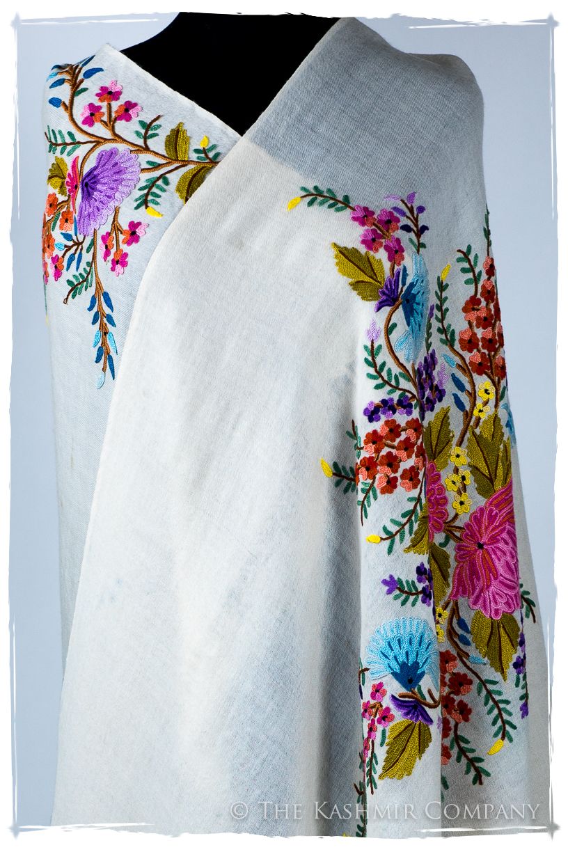 Jardin Pastel Français Bleu Bouquet Mascarade Shawl