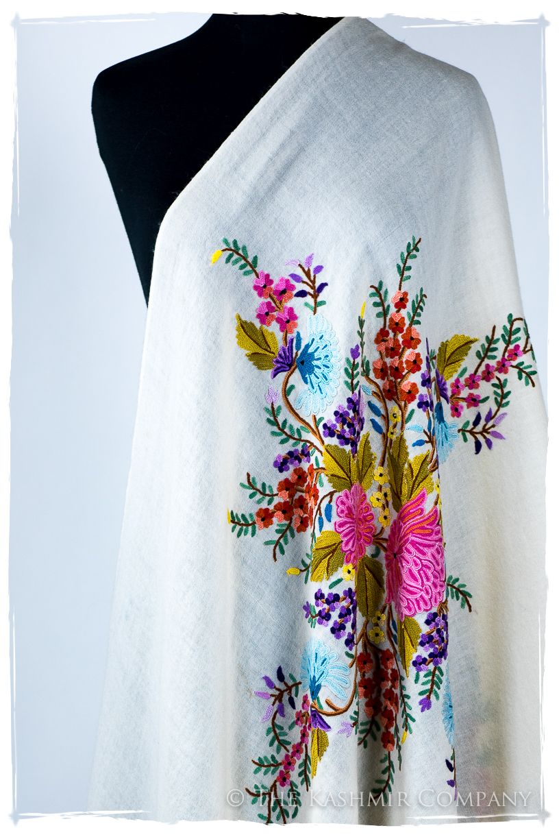 Jardin Pastel Français Bleu Bouquet Mascarade Shawl