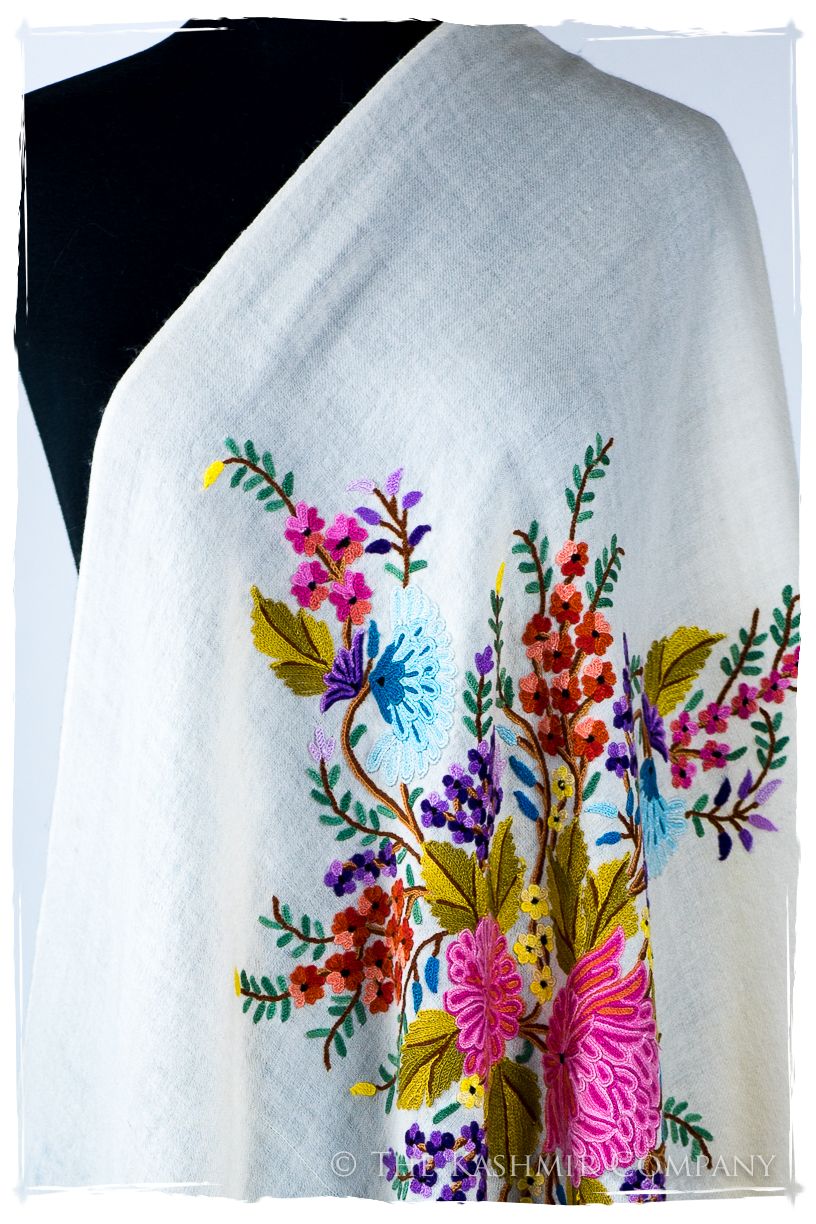 Jardin Pastel Français Bleu Bouquet Mascarade Shawl