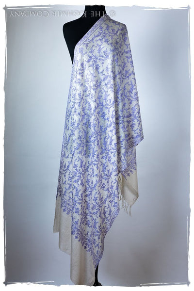 Amparo Bleu Bijou Jardin L'amour Soft Cashmere Scarf/Shawl